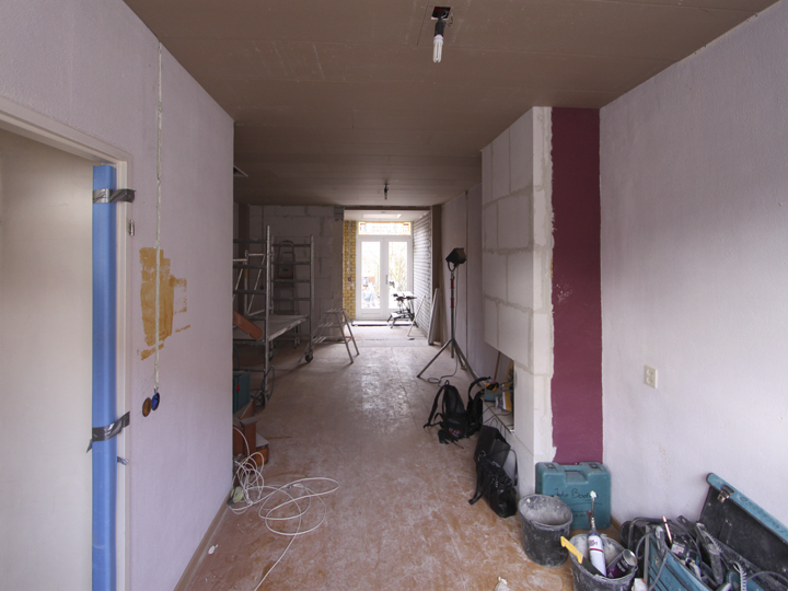 Verbouwing Week 10 woonkamer plafond gipsplaten;